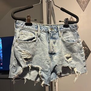 Forever 21 Blue High-Waisted Jean Shorts